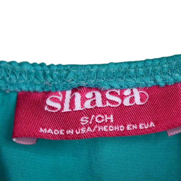 Shasa Romper S Womens Ruffle Adjustable Strap Teal Belted Boho Festival Stretch - Picture 3 of 6